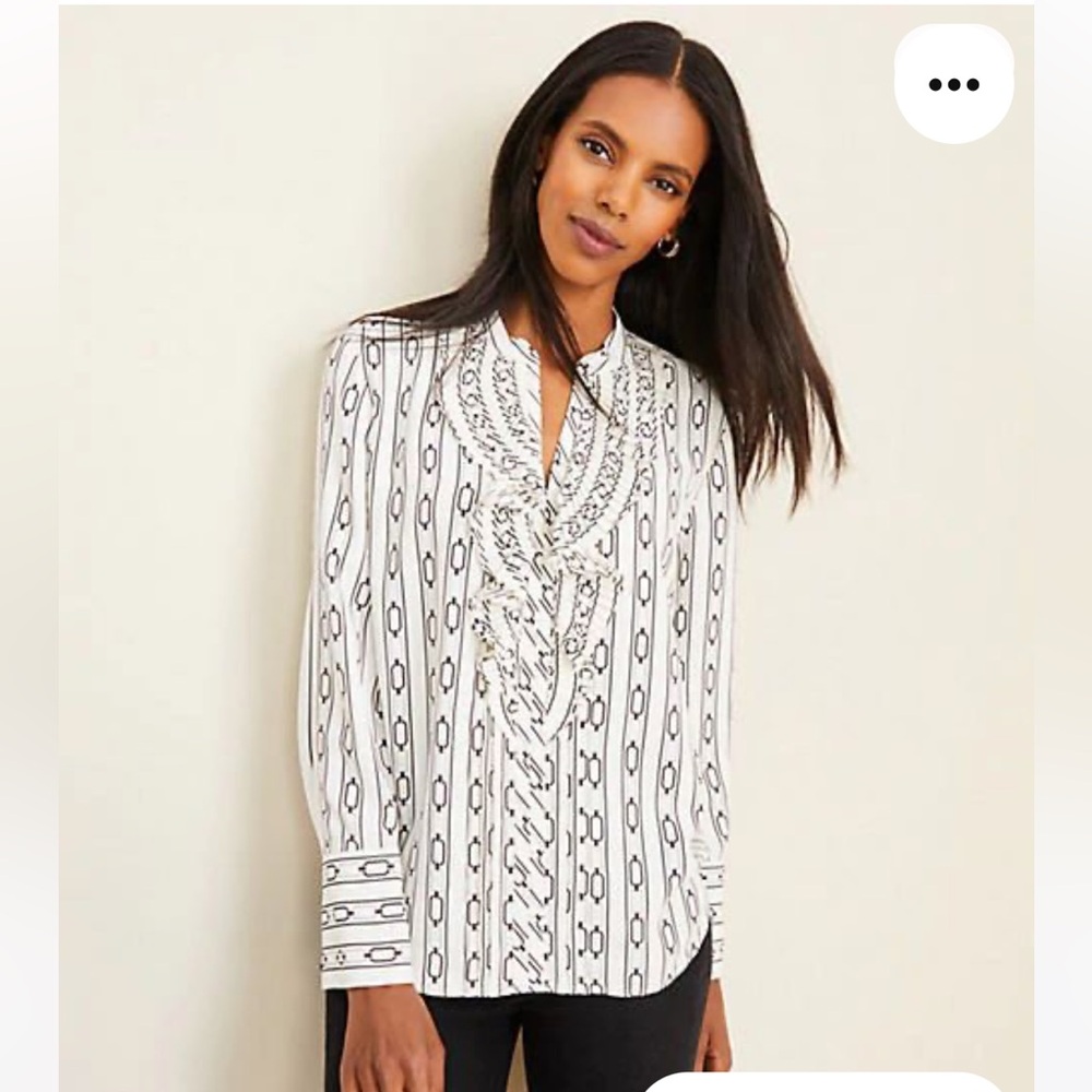 NWT Ann Taylor Chain Link Icon Blouse